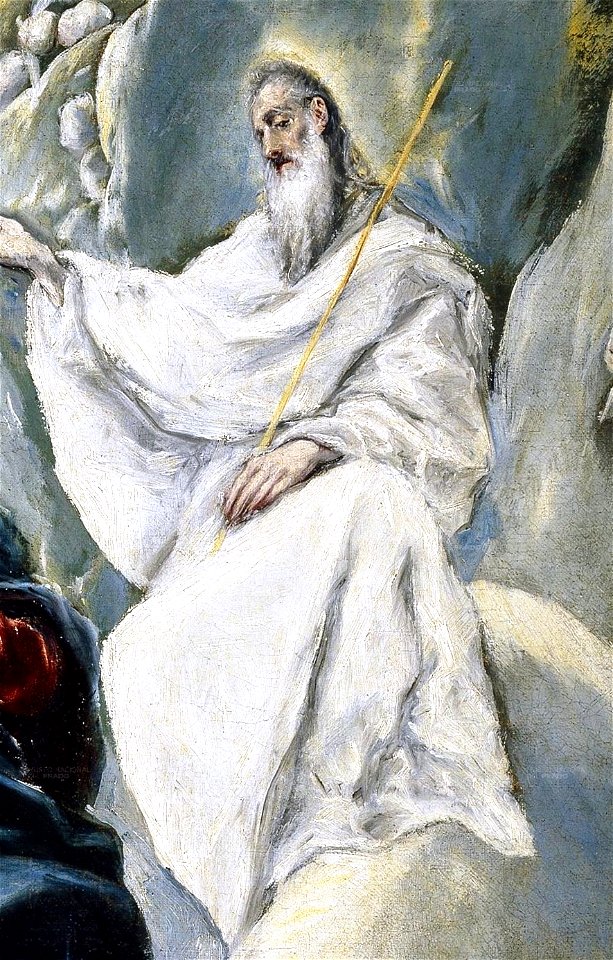 La Coronación de la Virgen,,de El Greco (detalle)