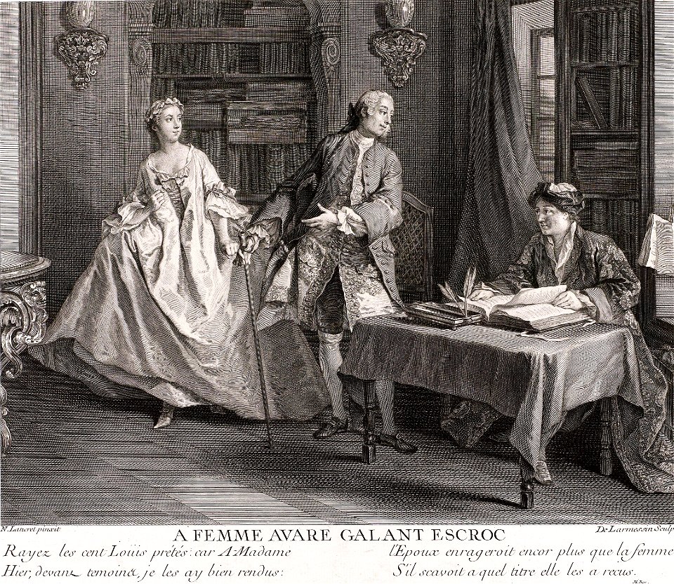 La Fontaine - Contes et nouvelles - Larmessin - A Femme avare, galant escroc