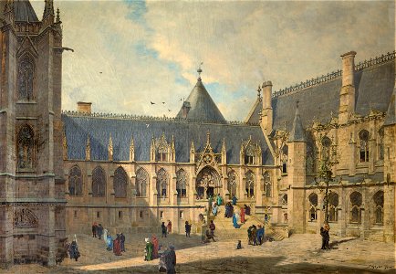La cour du Mai du Palais de la Cité au Moyen-âge (bgw18 1855)