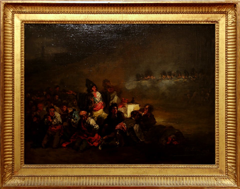 La Fusillade (avec cadre), Eugenio Lucas y Velazquéz, Musée Goya