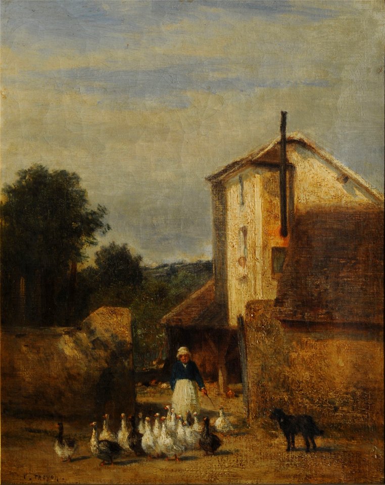 La gardeuse d'oies - Constant Troyon
