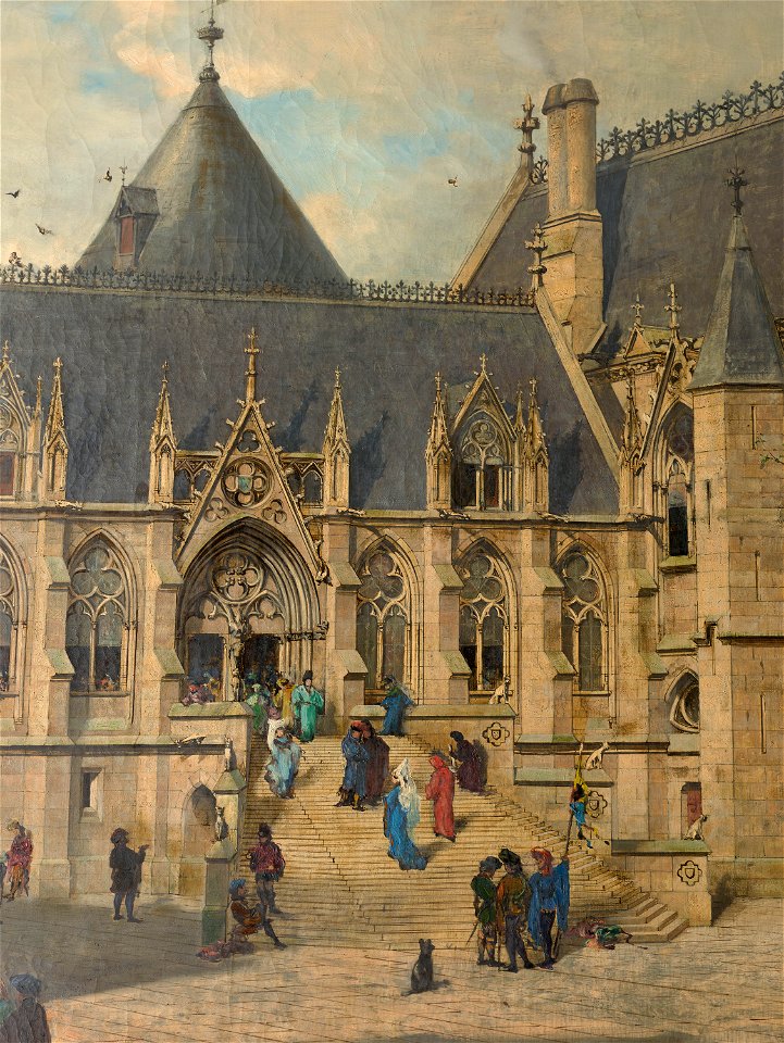 La cour du Mai du Palais de la Cité au Moyen-âge (détail) (bgw18 1858)
