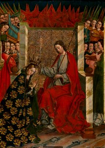 La Coronación de la Virgen, del Maestro de las Once Mil Vírgenes (Museo del Prado). Free illustration for personal and commercial use.