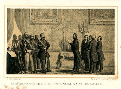 La deputazione toscana che presenta il plebiscito a Vittorio Emanuele