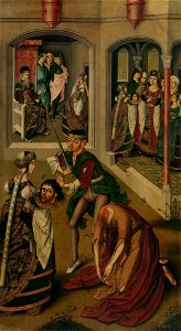 La decapitación de San Juan Bautista, del Maestro de Miraflores (Museo del Prado). Free illustration for personal and commercial use.
