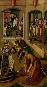 La decapitación de San Juan Bautista, del Maestro de Miraflores (Museo del Prado)