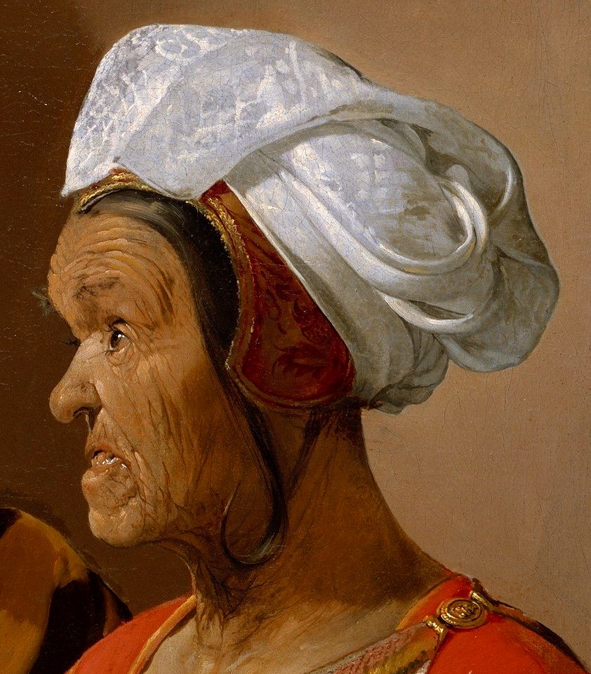 La Diseuse de bonne aventure La Tour détail visage vieille femme