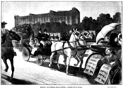 La corrida de la prensa, camino de la plaza, de Daniel Perea