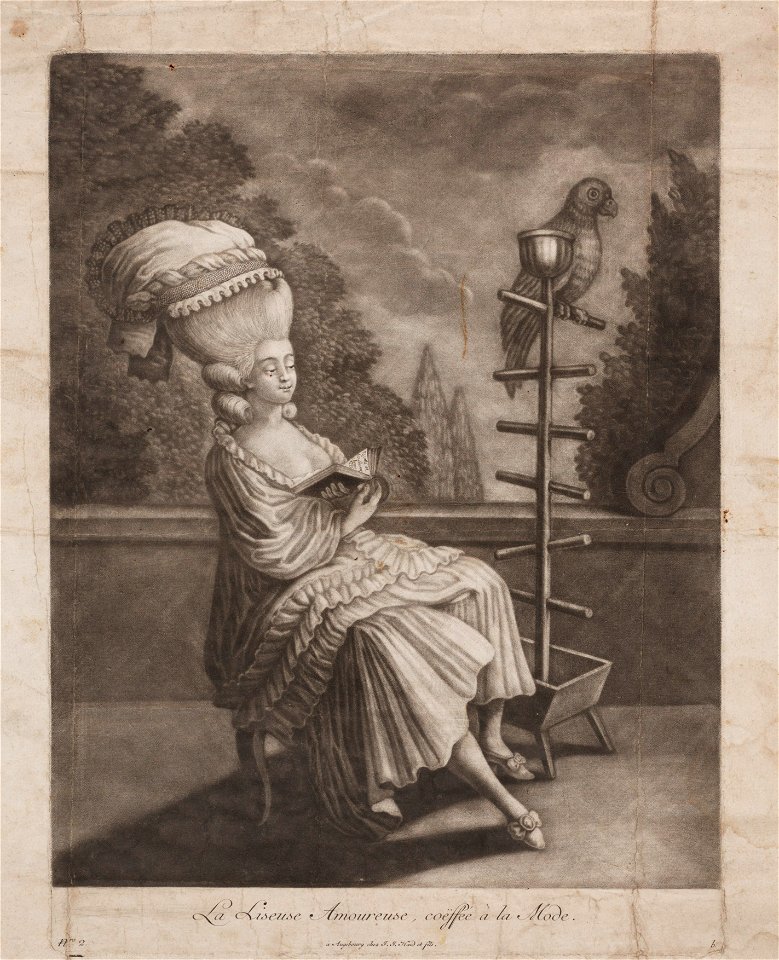 La Liseuse Amoureuse, coëffeé à la mode, objectnr A 14265