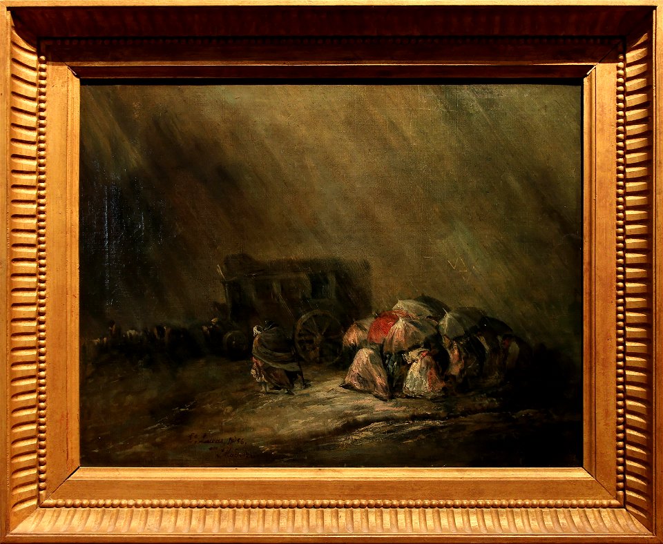 La Diligence sous l'orage (avec cadre), Eugenio Lucas y Velazquéz, Musée Goya