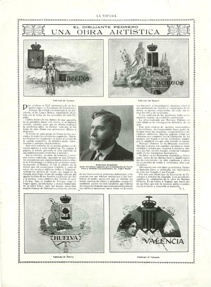 La Esfera, sobre Mariano Pedrero, 26.1.1918
