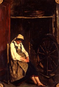 La fileuse endormie - Alexandre Antigna - musée d'art et d'histoire de Saint-Brieuc, DOC 126b
