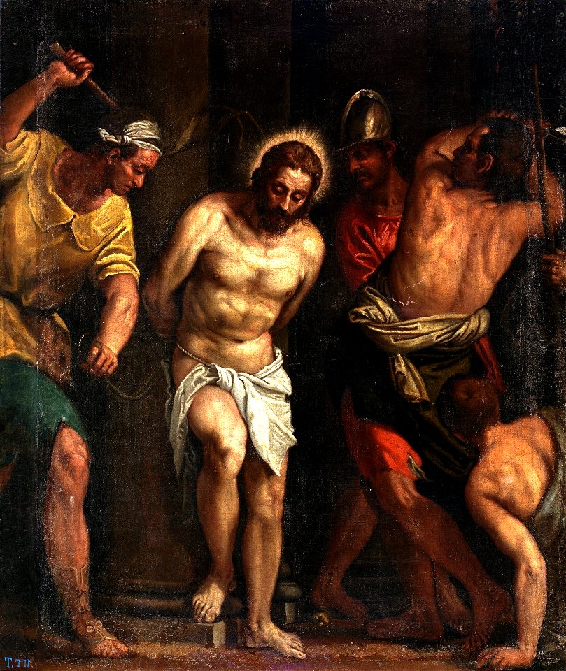 La Flagelación o Cristo atado a la Columna, atribuido a Palma el Joven (Museo del Prado)