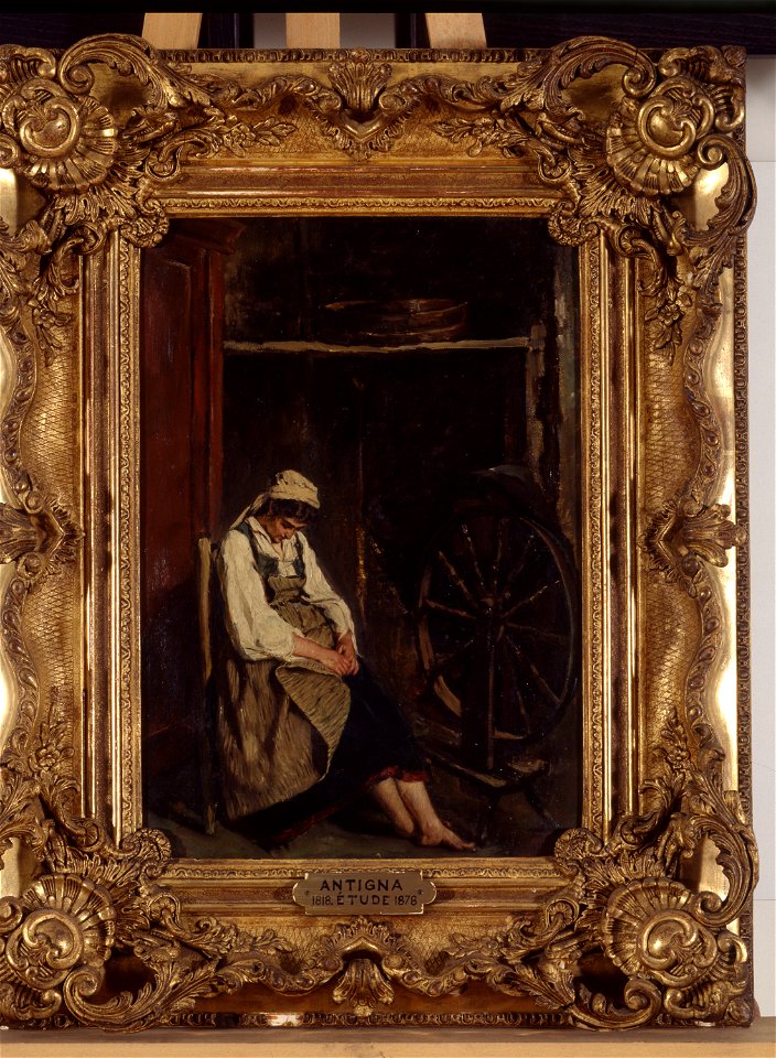La fileuse endormie - Alexandre Antigna - musée d'art et d'histoire de Saint-Brieuc, DOC 126