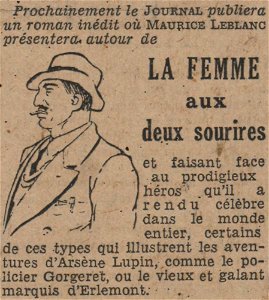 La Femme aux deux sourires (Annonce 19320703)