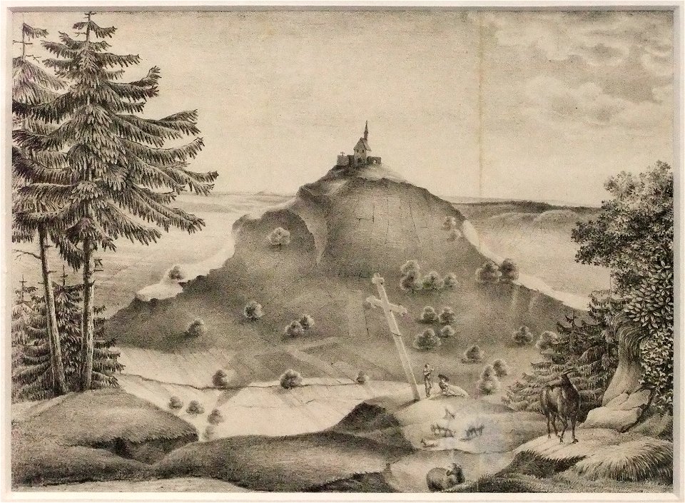 LA Helvig - Die Wurmlinger Capelle bei Rottenburg - Lith ca1830 (Inv.3264)