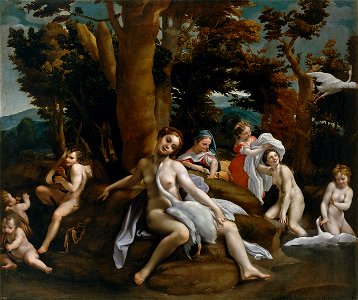 La fábula de Leda (Cajés (copia de Correggio))