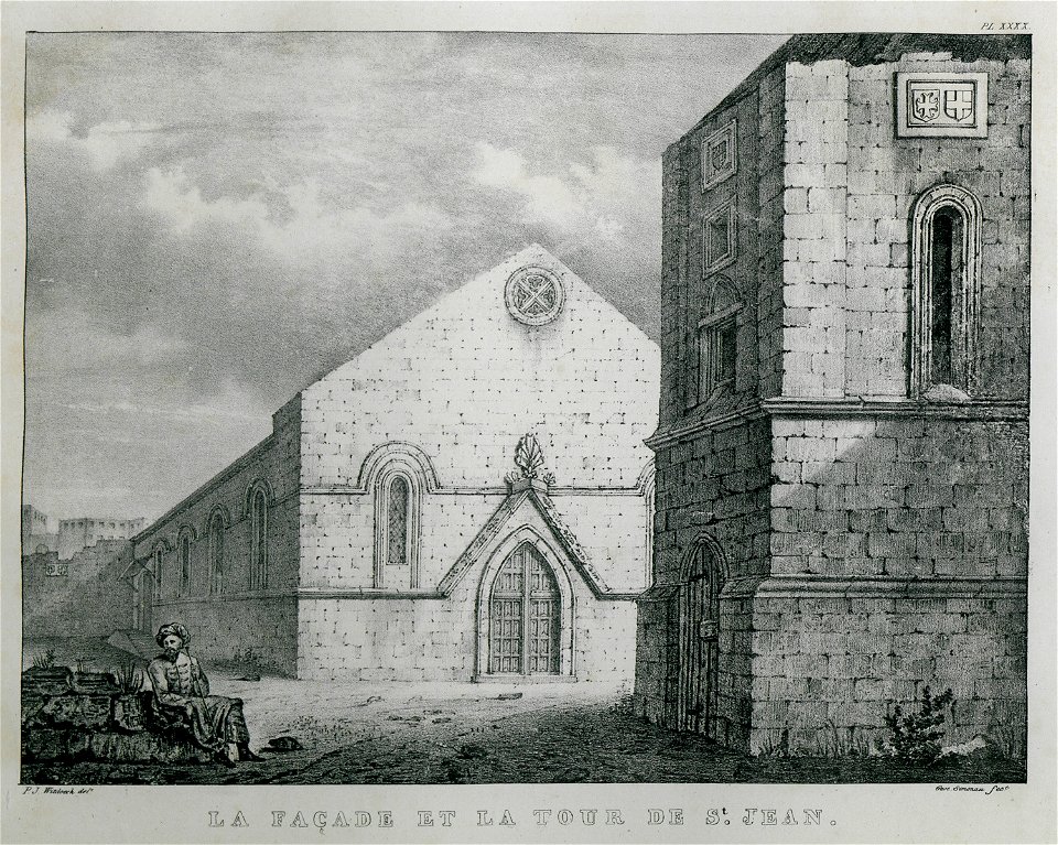 La Façade et la Tour de St Jean - Rottiers Bernard Eugène Antoine - 1828