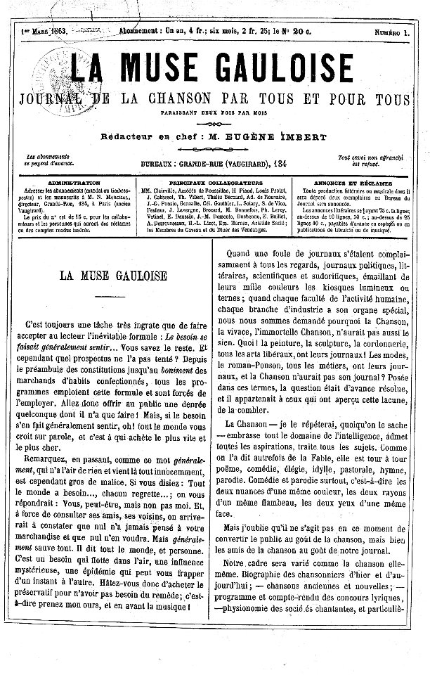 La Muse Gauloise - Numéro 1