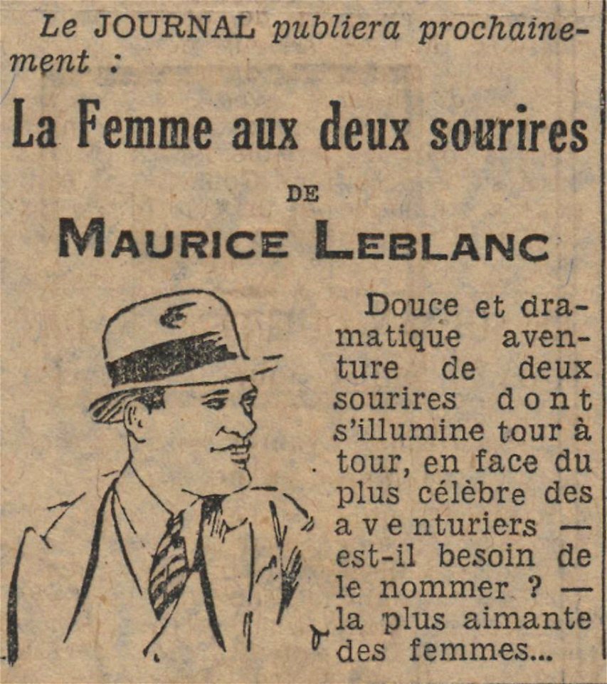 La Femme aux deux sourires (Annonce 19320702)