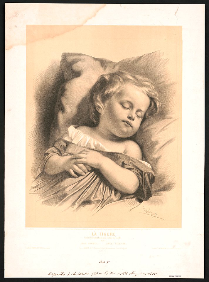 La figure, etudes lithographiées par Emile Lassalle doux sommeil = sweet sleeping - - Emile Lassalle ; peint par Holfeld ; imp. Lemercier à Paris. LCCN90707069