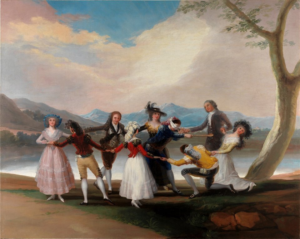 La gallina ciega (cartón restaurado) por Francisco de Goya