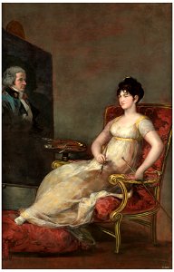 La marquesa de Villafranca pintando a su marido. Free illustration for personal and commercial use.