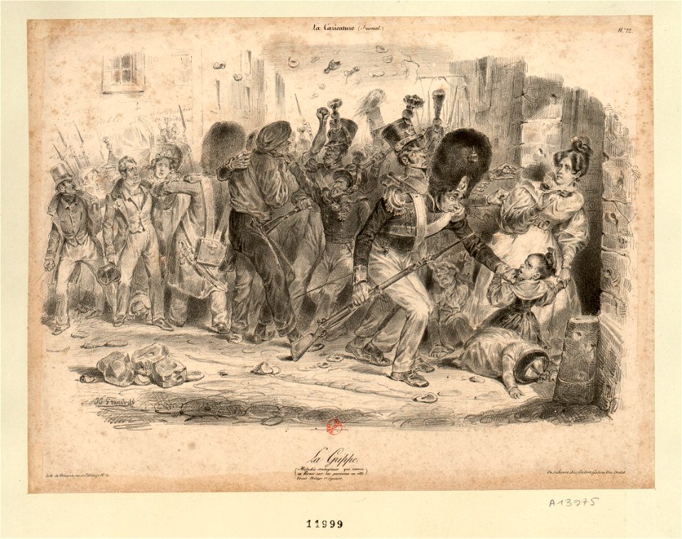 La Grippe. (Maladie contagieuse qui exerça sa fureur sur les parisiens en 1831 Louis Philippe 1.er régnant.) 