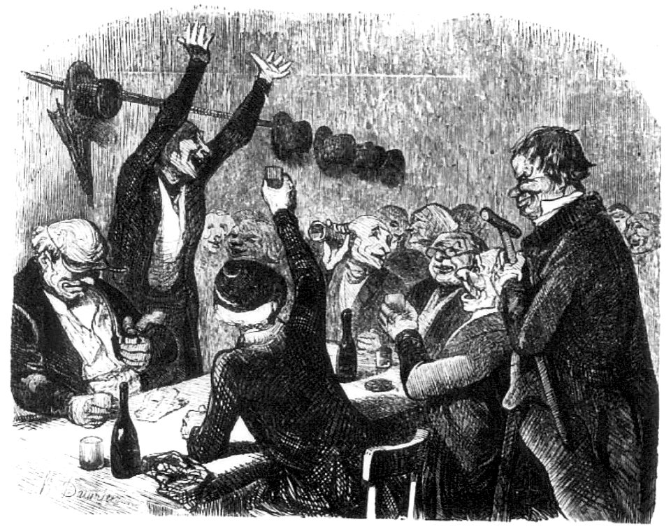La goguette des Joyeux à Belleville par Daumier 2