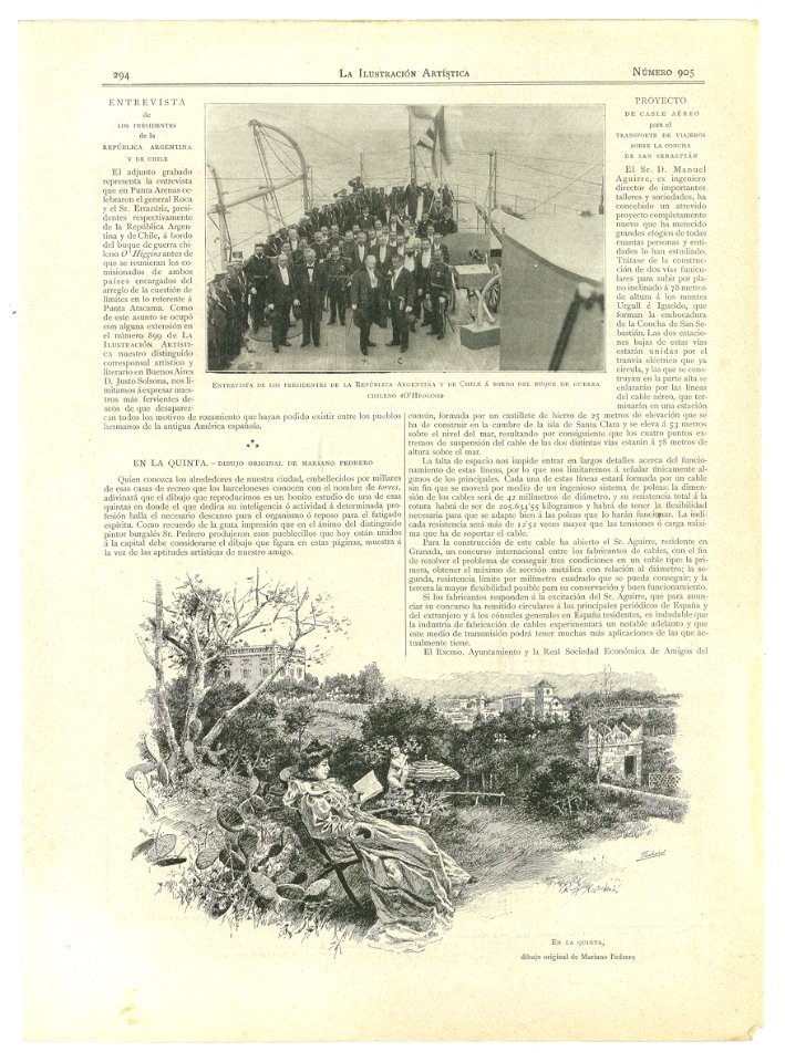La Ilustración Artística, la quinta, May 1st 1899, by Mariano Pedrero