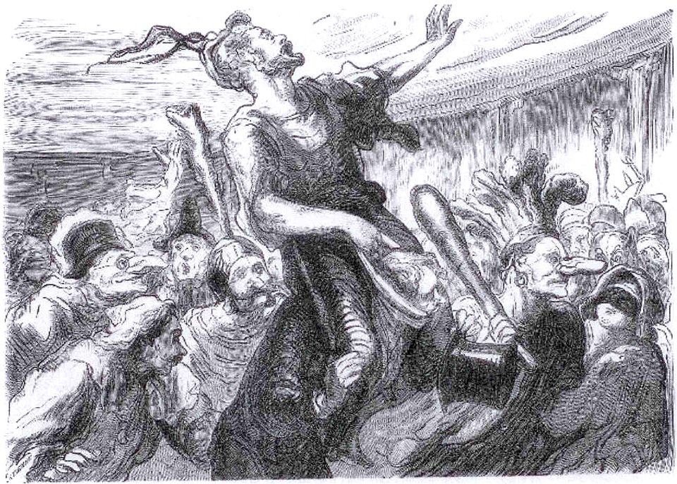 La Mi-Carême - Au bal de l'Opéra - Vivent les Flambards ! - Honoré Daumier 1868