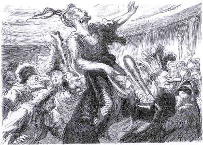 La Mi-Carême - Au bal de l'Opéra - Vivent les Flambards ! - Honoré Daumier 1868