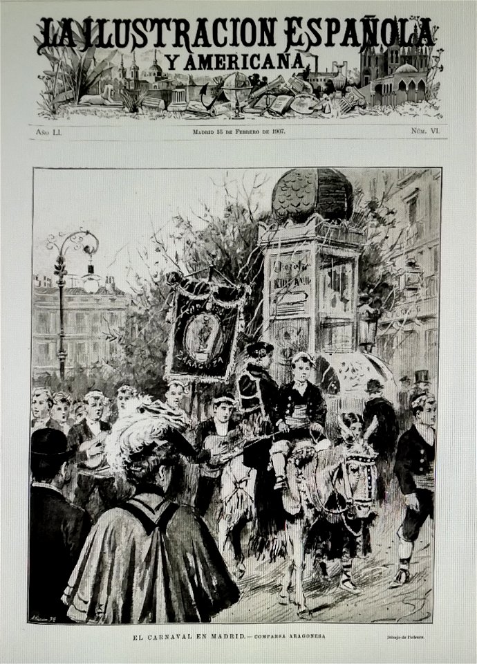 La Ilustración Española y Americana, Feb 15th 1907, cover by Mariano Pedrero
