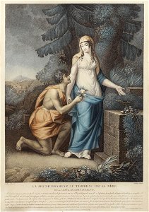 La jeune pramine au tombeau de sa mère by Mariage after Challiou c1800