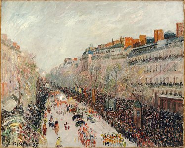 La Mi-Carême sur les boulevards - Camille Pissaro 1897