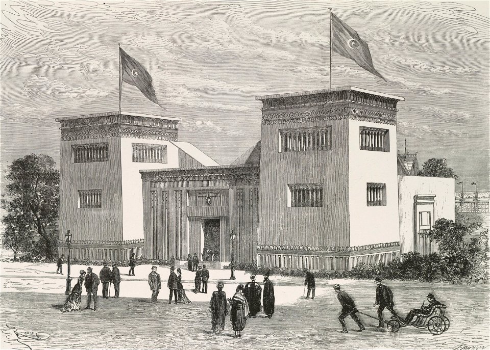 La maison égyptienne, dans le parc du Trocadéro, Exposition Universelle 1878