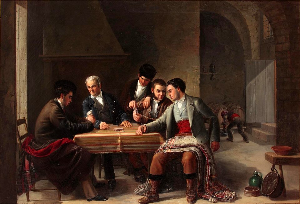 La partida de cartas, de Manuel Barrón (Museo del Romanticismo de Madrid)