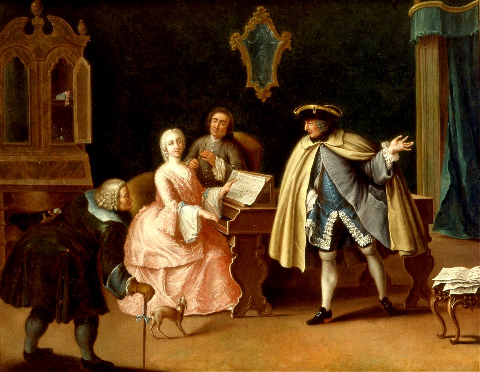 La lezione di musica 1750-1770 ca olio su tela Gallerie d'Italia - Palazzo Leoni Montanari, Vicenza