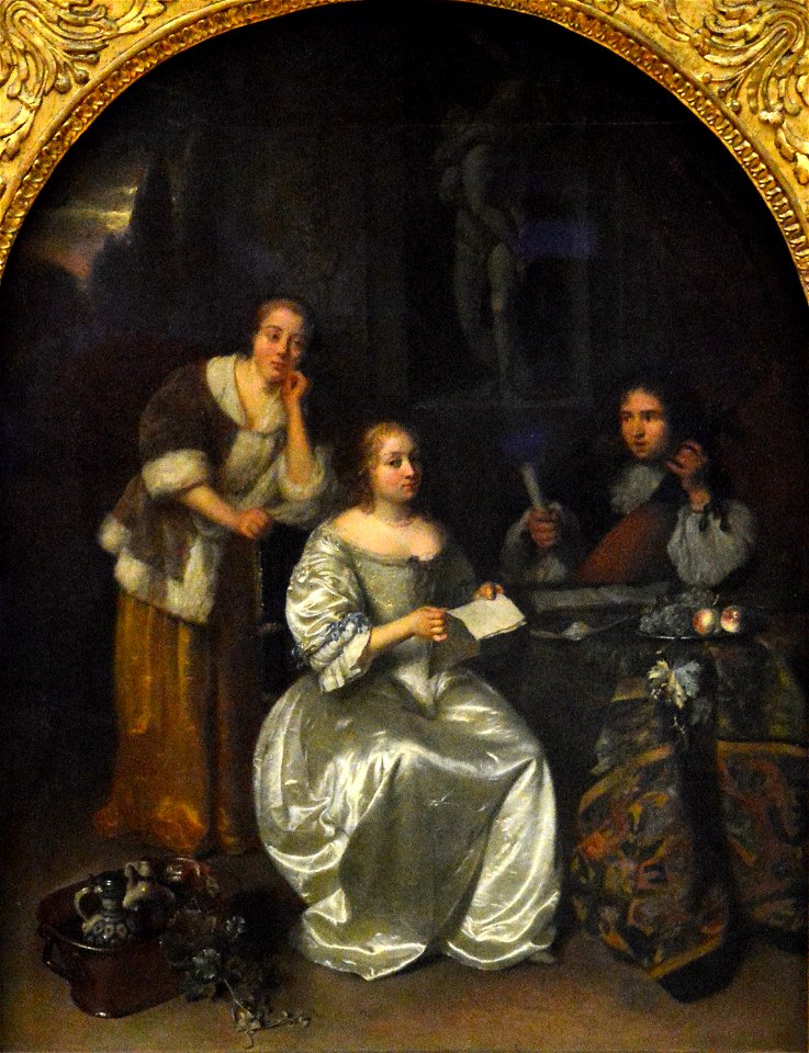 La Leçon de chant - Caspar Netscher - Musée du Louvre