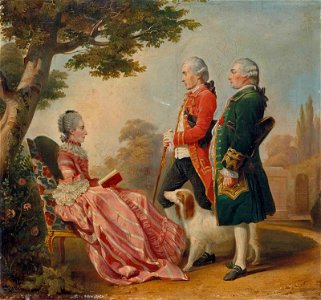 La marquise de Pons, le chevalier de Durfort et monsieur de Margerie (Philippoteaux, after Carmontelle)