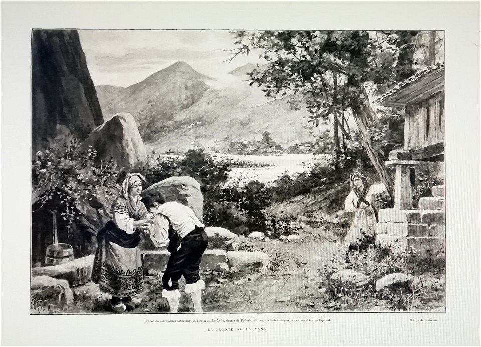 La Ilustración Española y Americana, la fuente de la Xana, Jan 15th 1905, by Mariano Pedrero