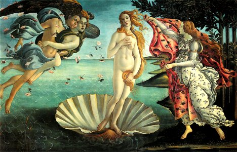 La nascita di Venere (Botticelli). Free illustration for personal and commercial use.