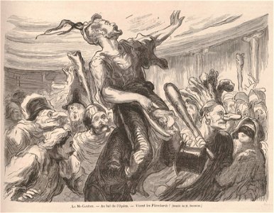 La Mi-Carême - Au bal de l'Opéra - Vivent les Flambards ! - Dessin de Honoré Daumier - Le Monde illustré - 21 mars 1868