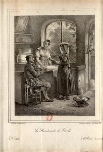 La Marchande de Tivoli (lithograph by Hortense Haudebourt-Lescot)