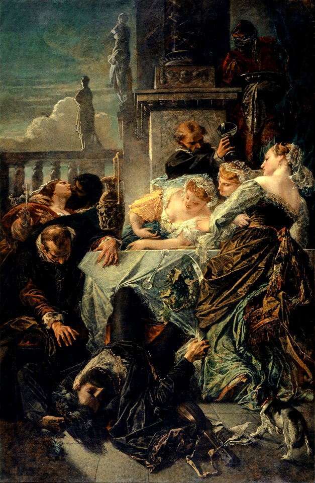 La muerte de Pietro Aretino, por Anselm Feuerbach