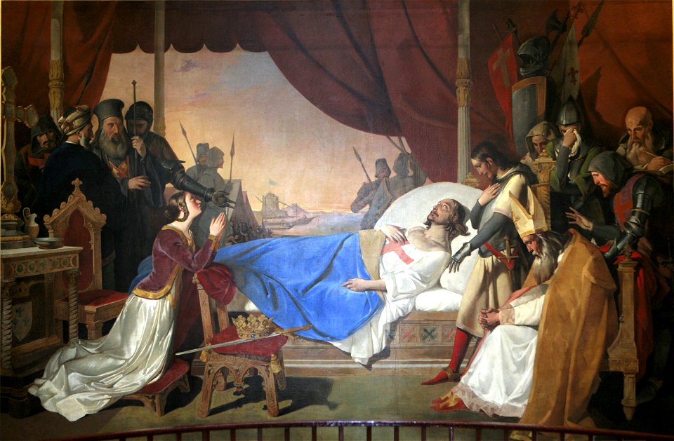 La mort de Saint Louis-French school 19 century mg 8199
