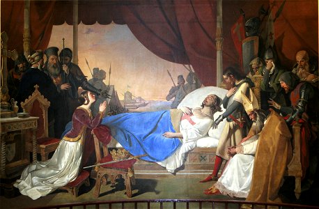 La mort de Saint Louis-French school 19 century mg 8199