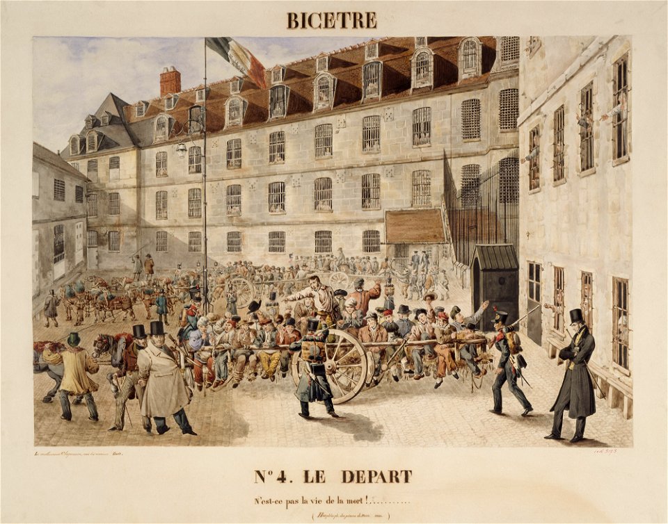 La prison de Bicêtre à Gentilly - le départ de la chaîne des forçats