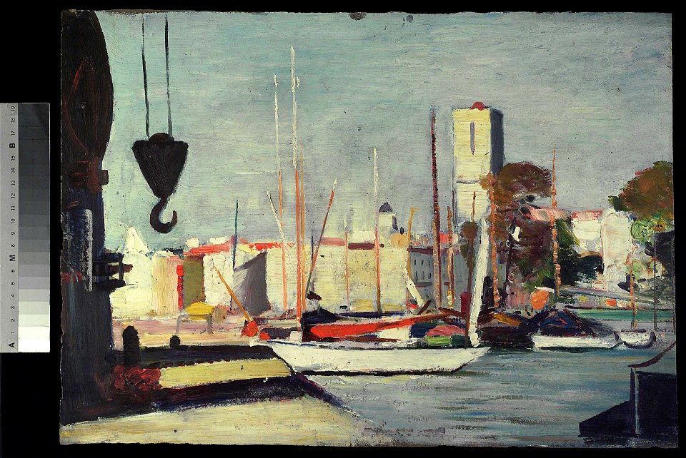 La Rochelle- the church of Saint-Sauveur, from the north quay of the harbour RMG BHC1394