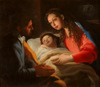 La Natividad, de Eugenio Cajés (Museo del Prado). Free illustration for personal and commercial use.